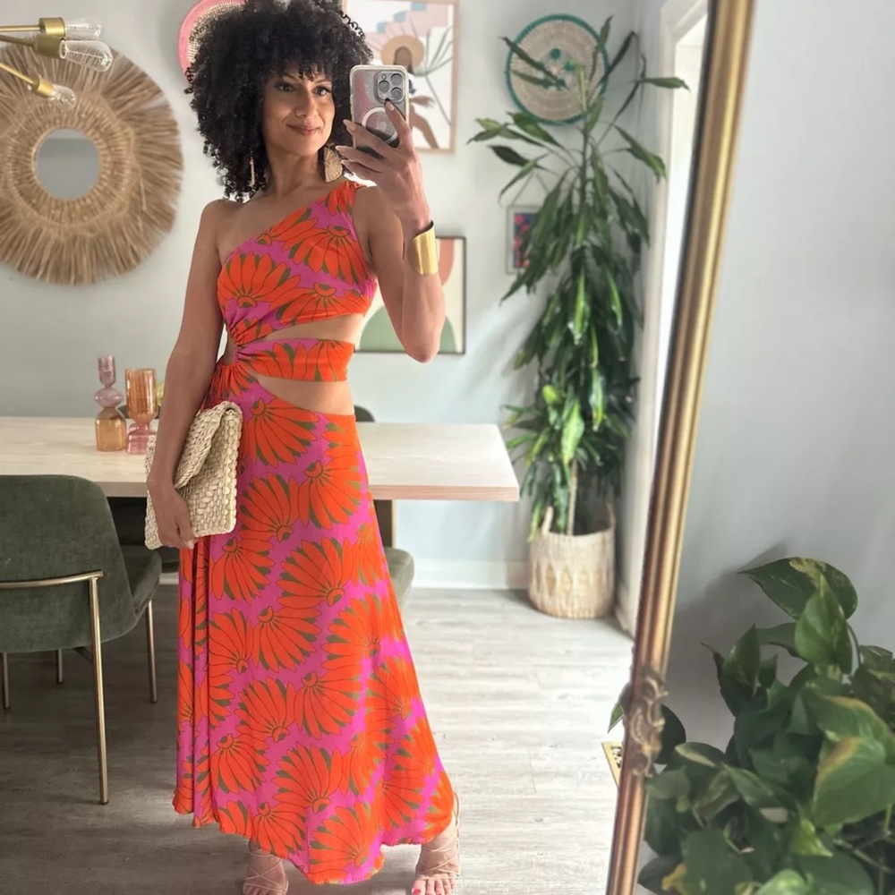 FARM Rio Pink and Orange Floral Maxi Dress - Picture 4 of 4